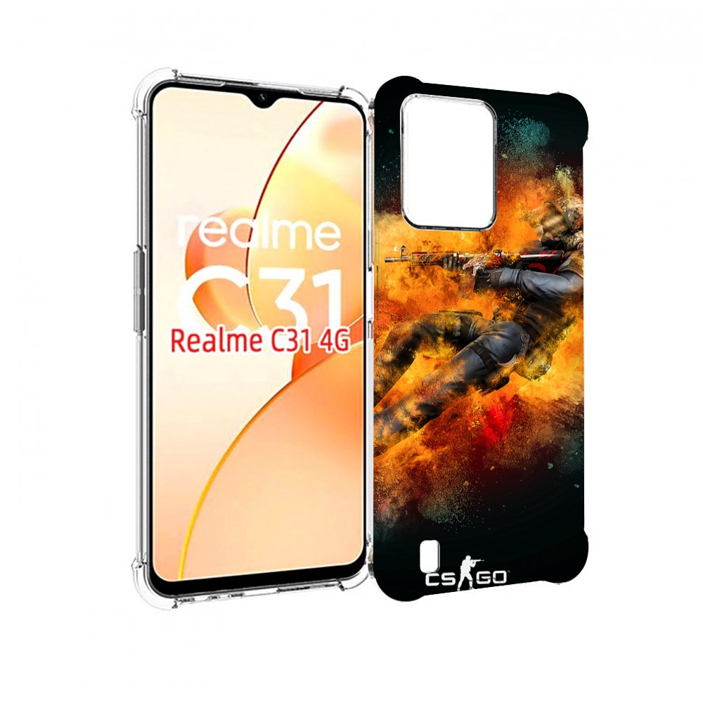 

Чехол MyPads CS-go Контр-террорист для OPPO Realme C31, Прозрачный, Tocco