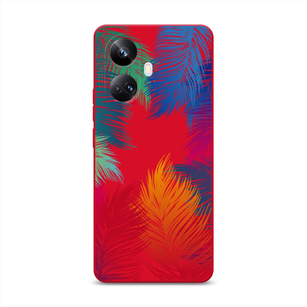 

Чехол Awog на Realme 10 Pro+ "Рамка из перьев", Красный, 2512353-1