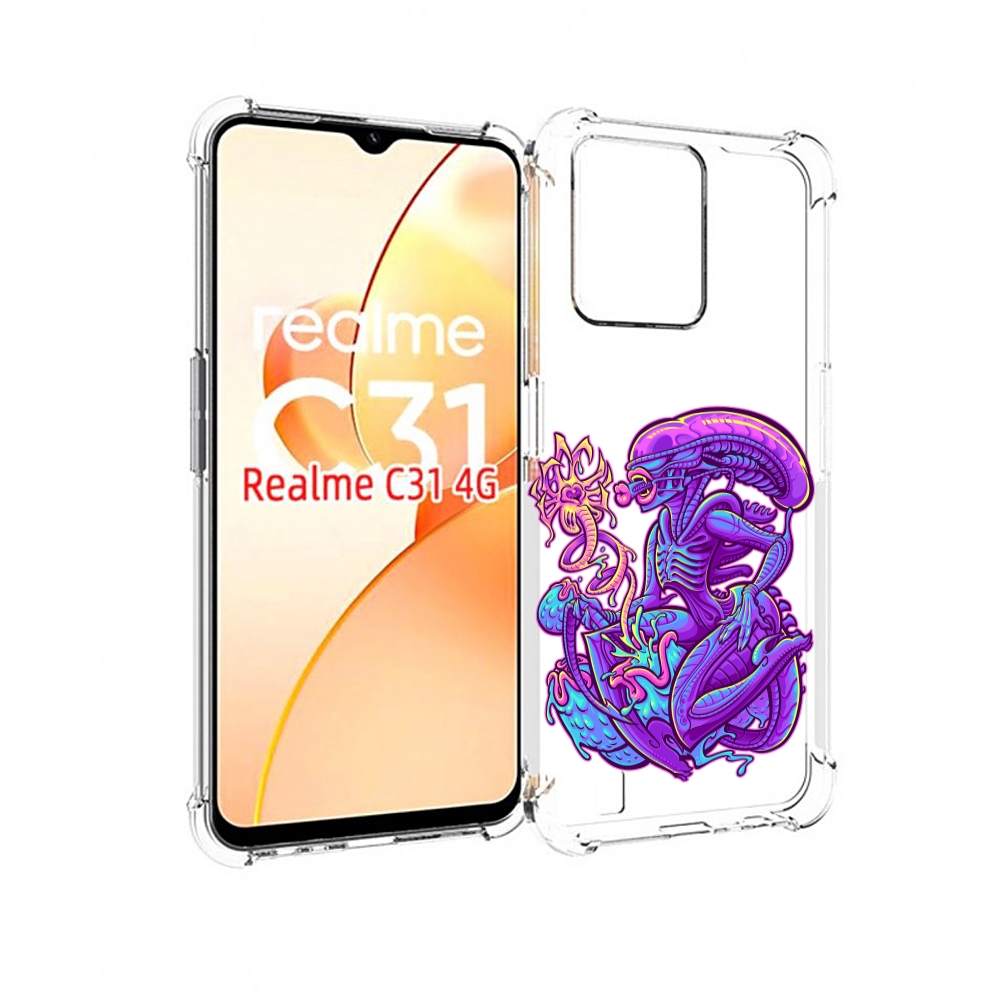 

Чехол MyPads чужой фиолетовый цвет для OPPO Realme C31, Прозрачный, Tocco
