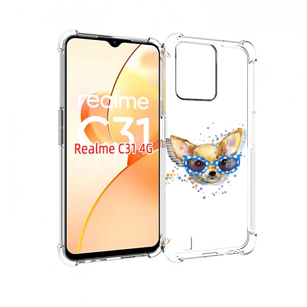 

Чехол MyPads чихуа-хуа в очках для OPPO Realme C31, Прозрачный, Tocco