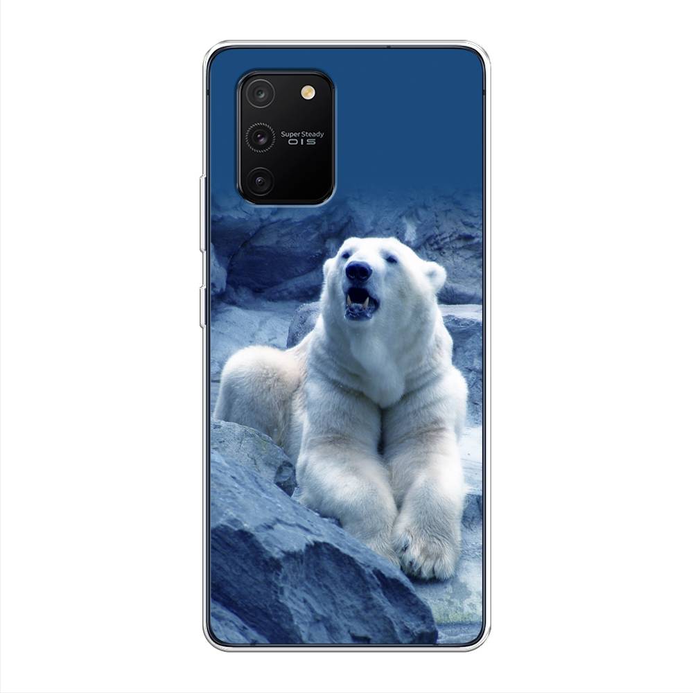 

Чехол на Samsung Galaxy S10 Lite "Белый медведь", Голубой;белый, 210050-1