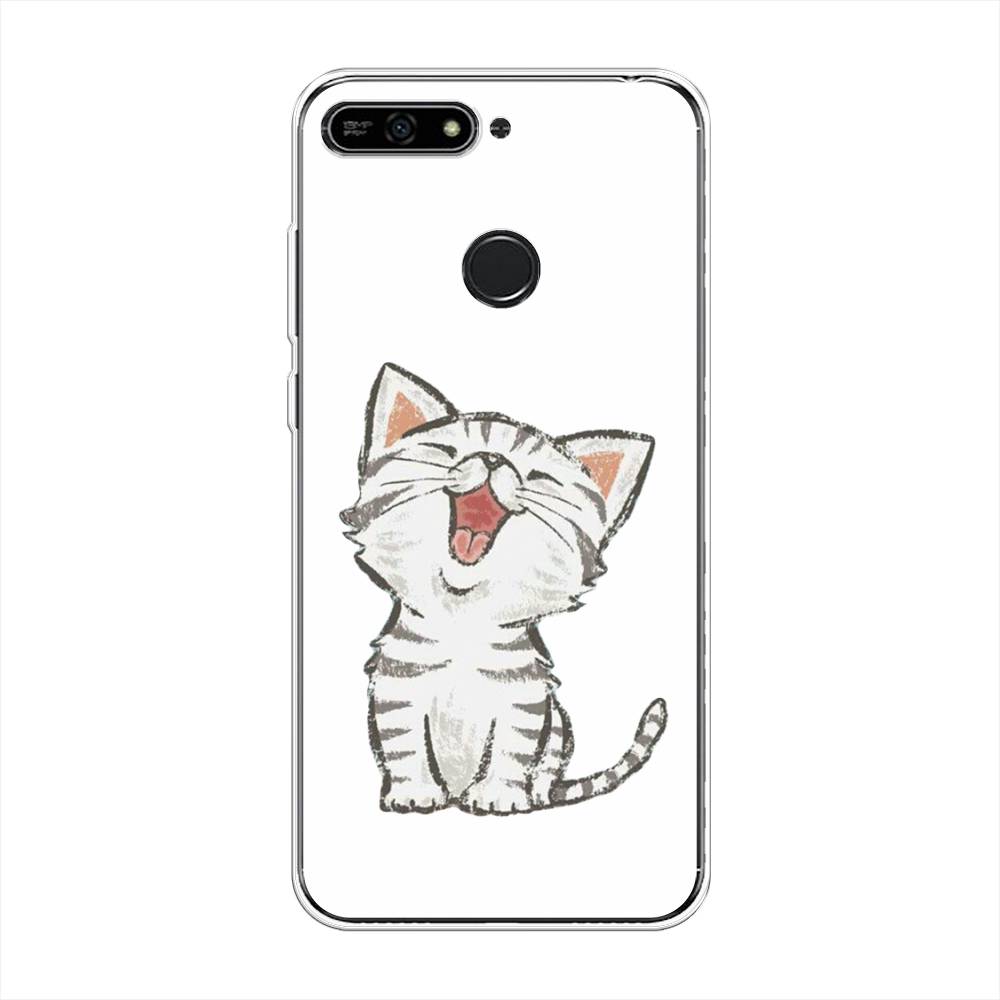 

Чехол Awog на Honor 7A Pro "Котенок рисованный", Серый;белый, 65450-1