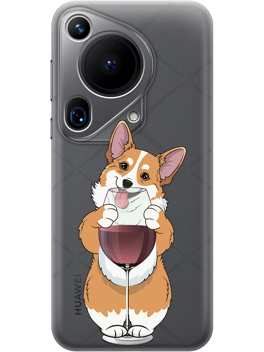 

Силиконовый чехол на Huawei Pura 70 Ultra с принтом "Корги и бокал" прозрачный, Прозрачный;белый;бордовый, 782625861