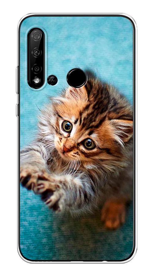 

Чехол Awog на Huawei P20 lite 2019 "Котенок просит есть", Голубой;коричневый;белый, 69750-2