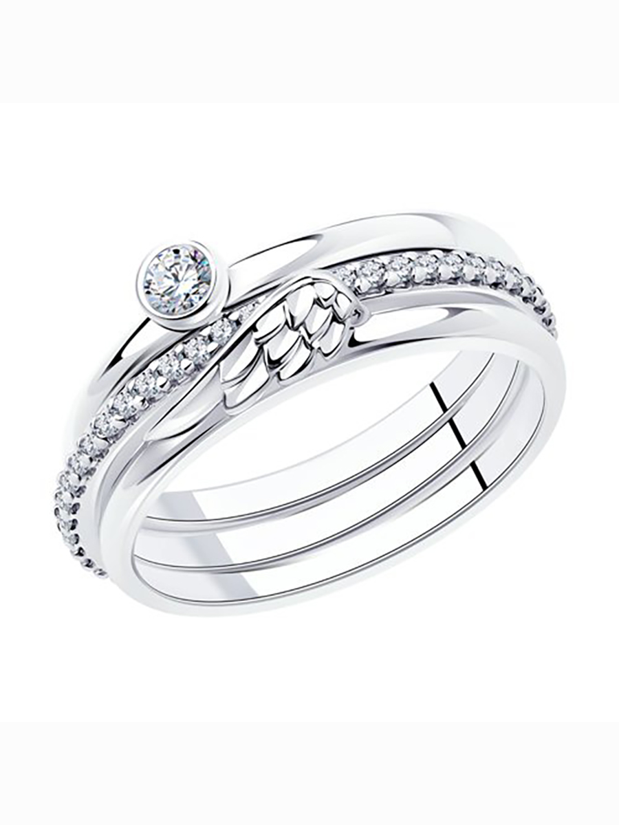 

Кольцо женское из серебра с фианитом 585Gold 701010435, р, 701010435