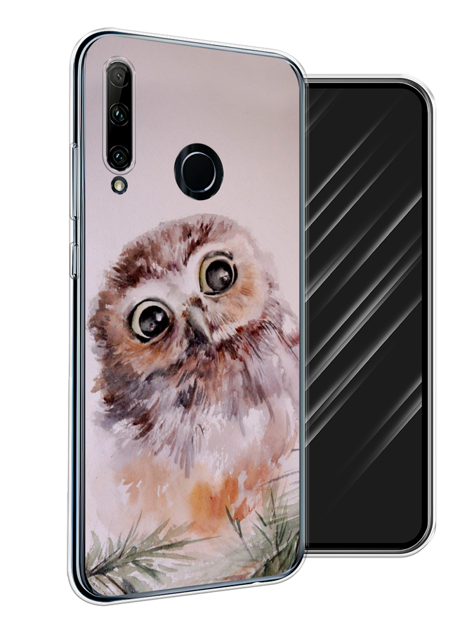 

Чехол Awog на Huawei P Smart Plus 2019 "Котенок просит есть", Голубой;коричневый;белый, 69250-2