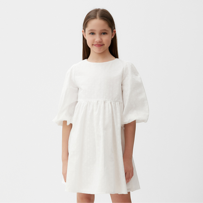 Платье детское MINAKU Cotton collection, Белый, 104