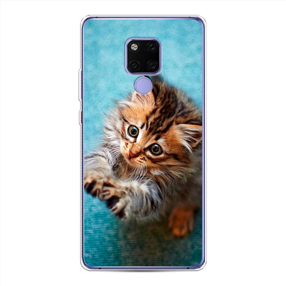 

Чехол Awog на Huawei Mate 20X "Котенок просит есть", Голубой;коричневый;белый, 66950-2