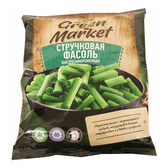 

Фасоль стручковая Green Market резаная быстрозамороженная 400 г