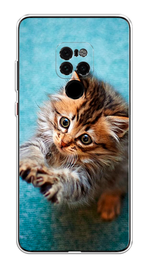 

Чехол Awog на Huawei Mate 20 "Котенок просит есть", Голубой;коричневый;белый, 66850-2