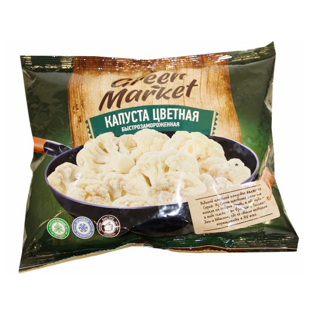 

Капуста цветная Green Market резаная быстрозамороженная 400 г