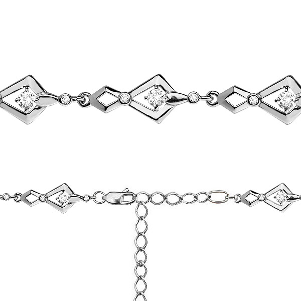 

Браслет из серебра с фианитом Aquamarine Aquamarine 74188А_925_р р. 17, 74188А_925_р