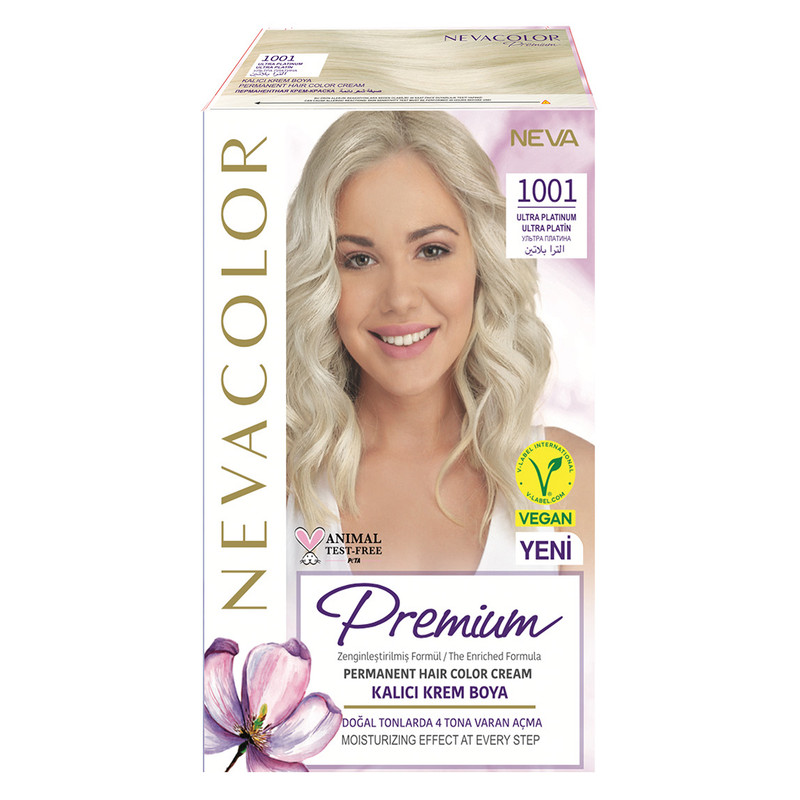 Крем-краска для волос Neva Premium стойкая 1001 Ультра платина крем краска для волос neva natural colors 7 3 карамельный русый