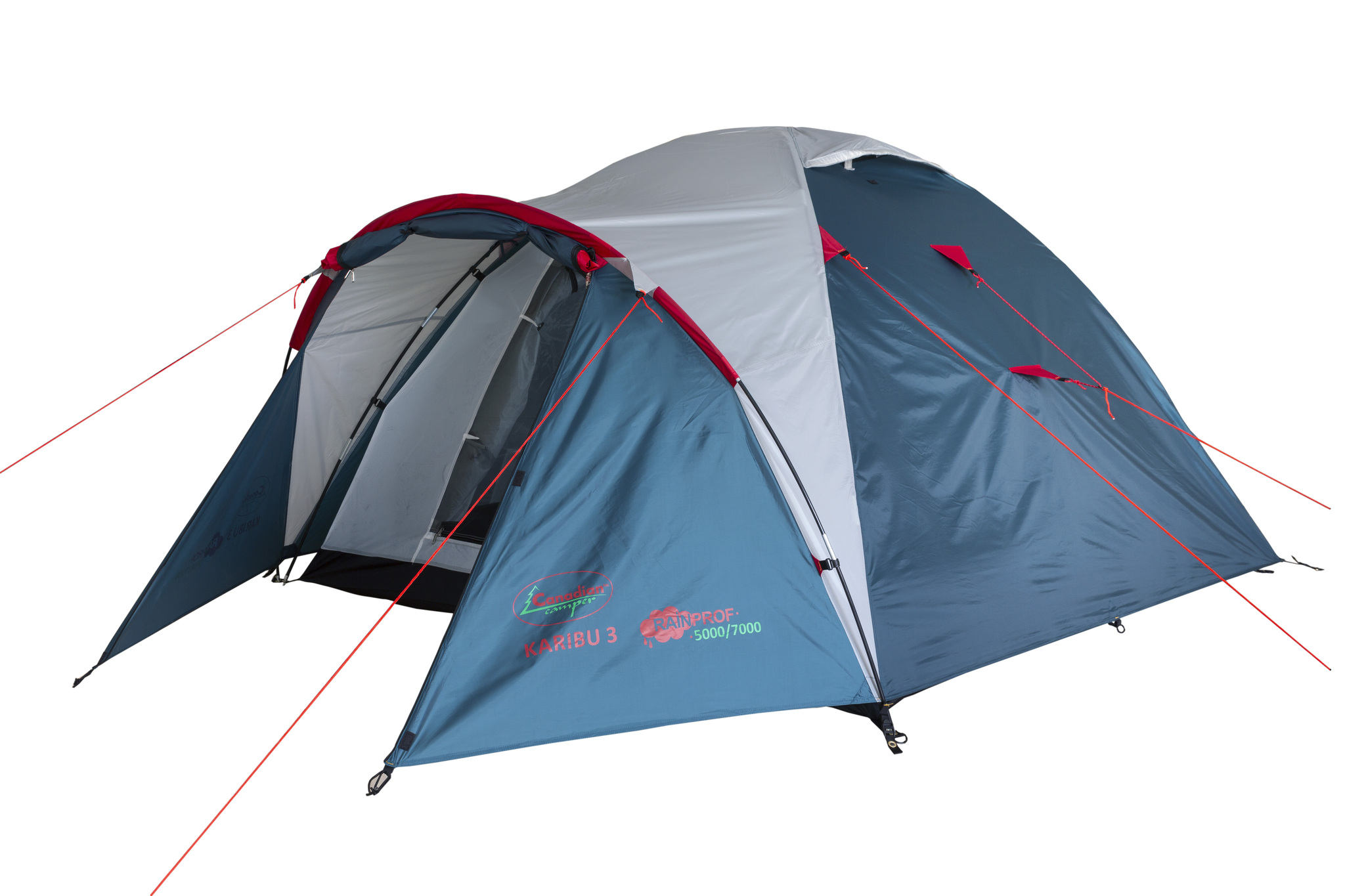 фото Палатка canadian camper karibu 3 синяя, дуги 9,5 мм