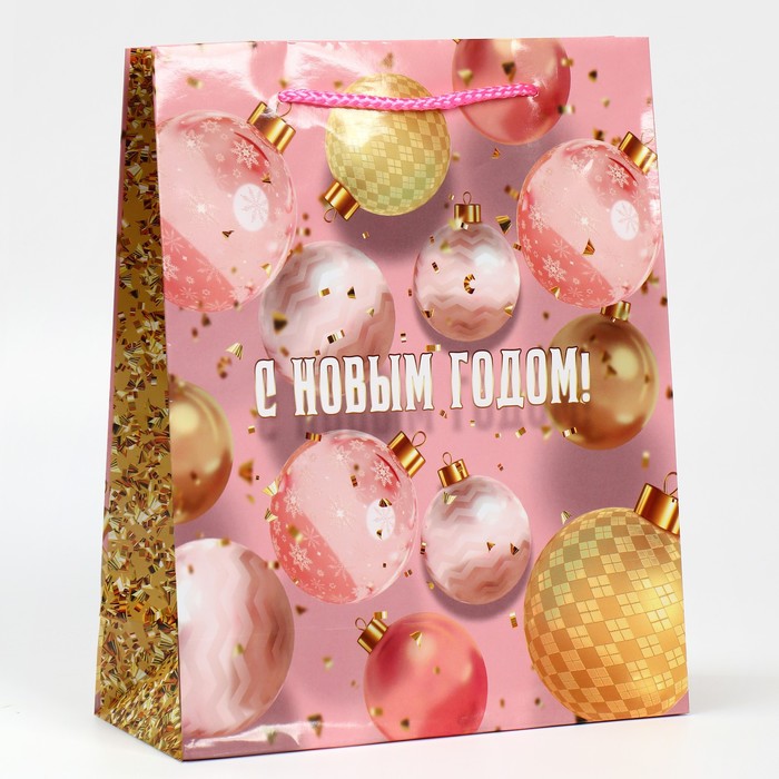 

Пакет ламинированный вертикальный Новогодние игрушки, ML 21 × 25 × 8 см