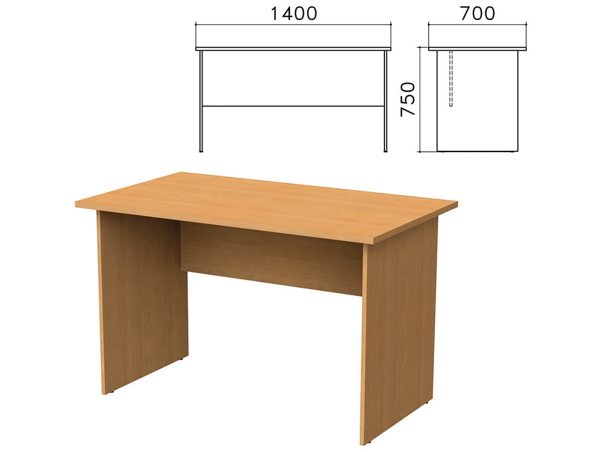

Стол письменный "Монолит", 1400х700х750 мм, цвет бук бавария, СМ2.1