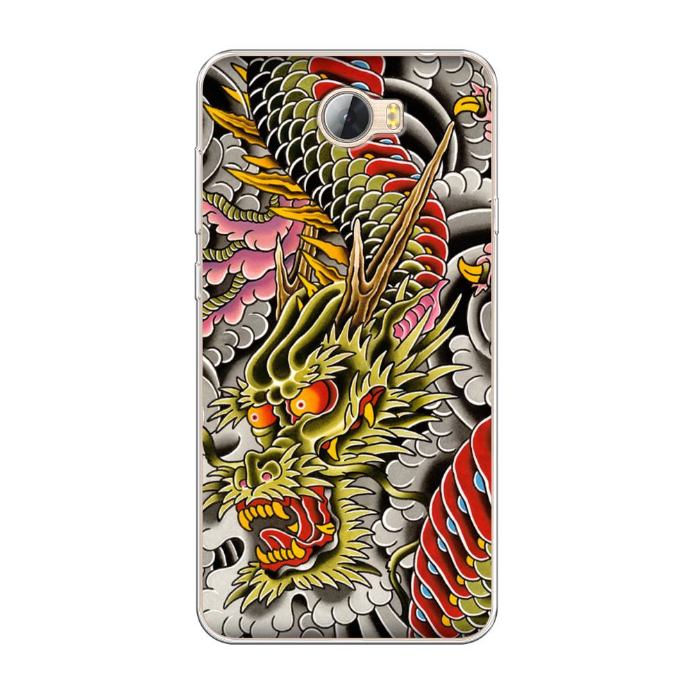 

Чехол на Huawei Y5 II "Японский дракон", Желтый;розовый;красный, 61950-4