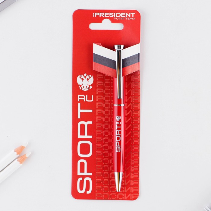 

Ручка металл шариковая, синяя паста, 1 мм "Ru sport", Mr. President Putin team