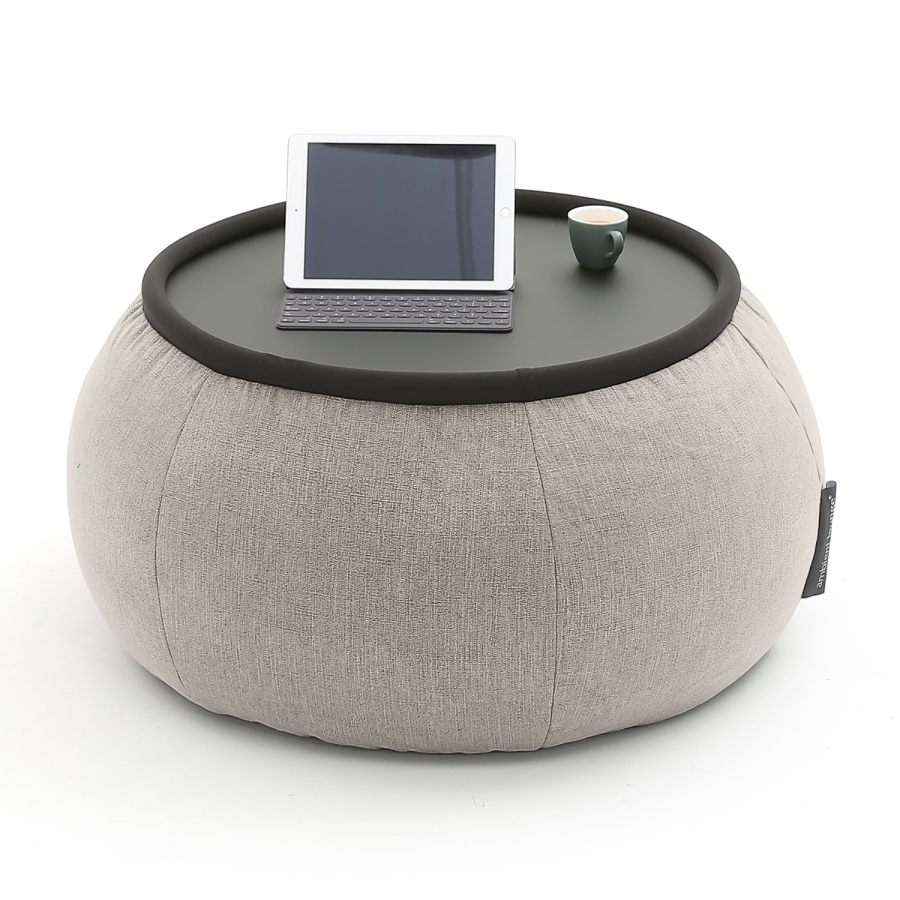 Журнальный столик пуф Ambient Lounge - Versa Table - Keystone Grey шенилл серый 22990₽