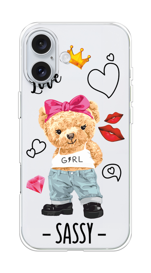 

Чехол на Apple iPhone 16 Plus "Sugar Mommy", Голубой;белый;розовый, 16150-1