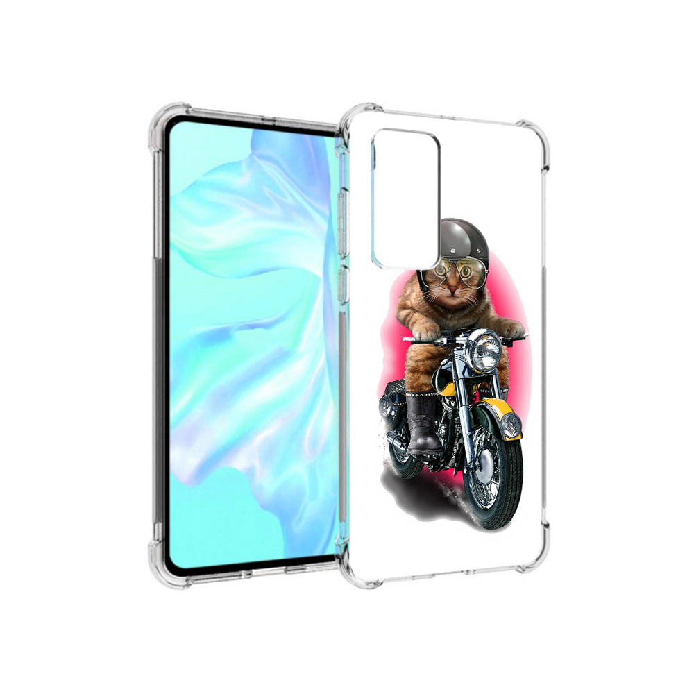 

Чехол MyPads Tocco для Huawei P40 мото-кот, Прозрачный, Tocco