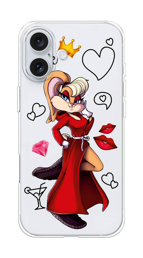 

Чехол на Apple iPhone 16 Plus "Rich Lola Bunny", Красный;бежевый;оранжевый, 16150-1