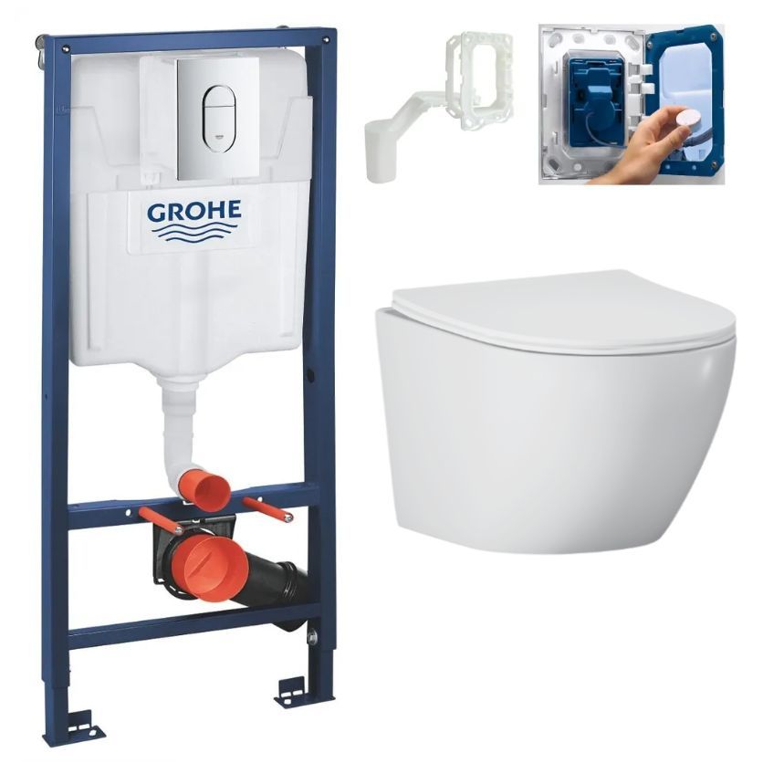 

Комплект инсталляции Grohe с унитазом Helmken 337635101, премиум с кнопкой смыва, 338835103