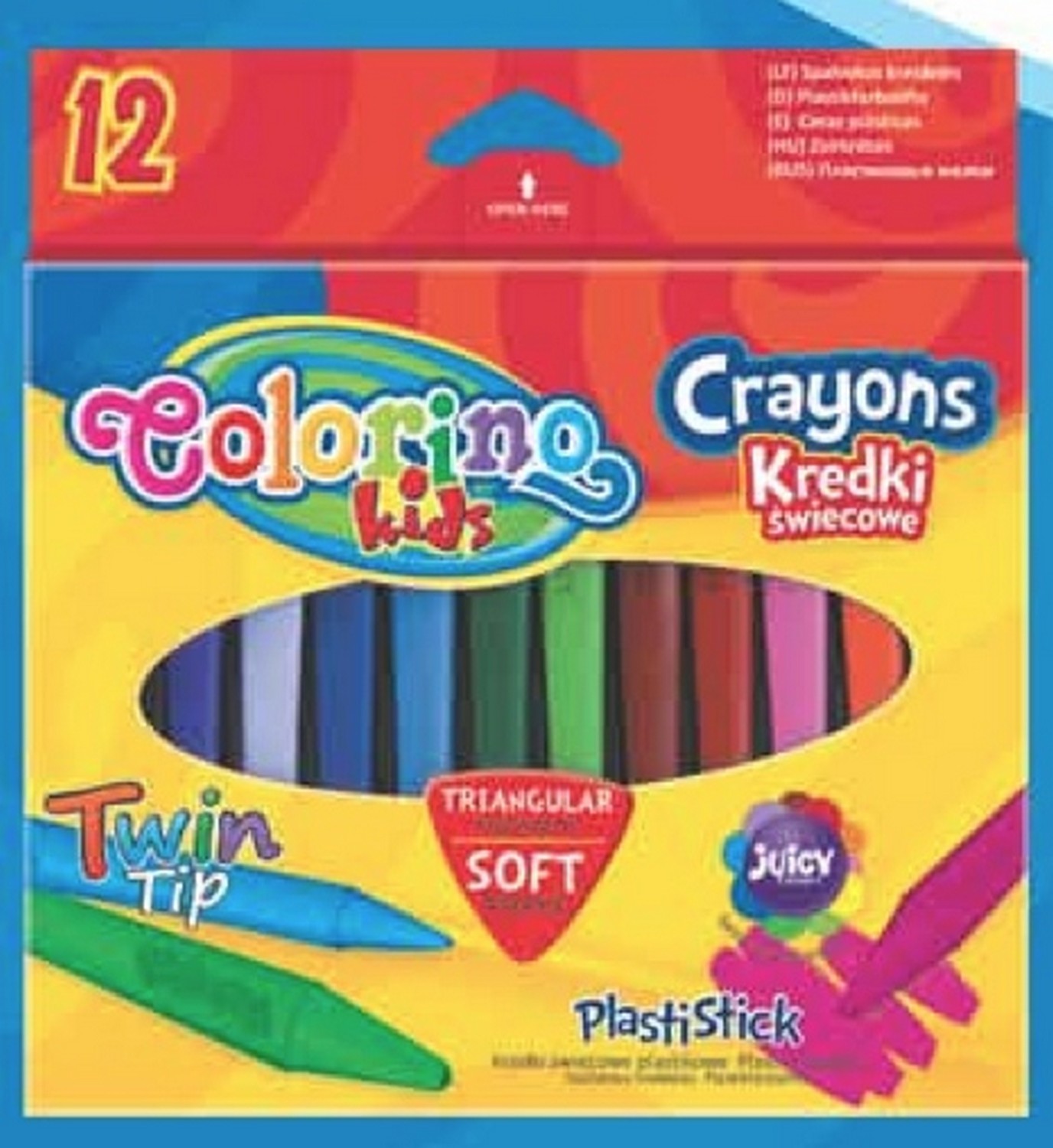 

Восковые мелки Colorino "Plastic triangle" 12 цветов треугольные