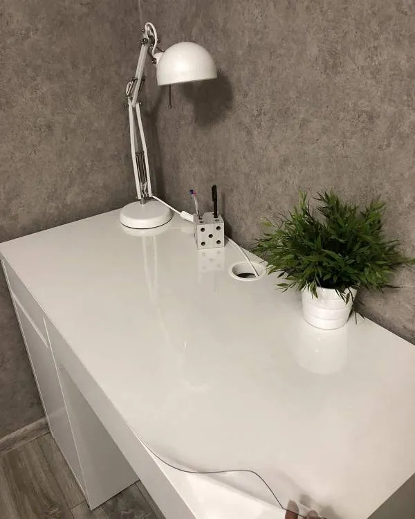 фото Силиконовая скатерть глянцевая гибкое мягкое стекло 90x90см толщина 2мм квадрат plenkadecorsamara