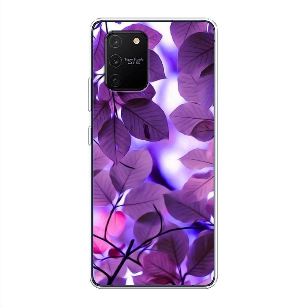 

Чехол на Samsung Galaxy S10 Lite "Сиреневые листики", Фиолетовый;голубой, 210050-2