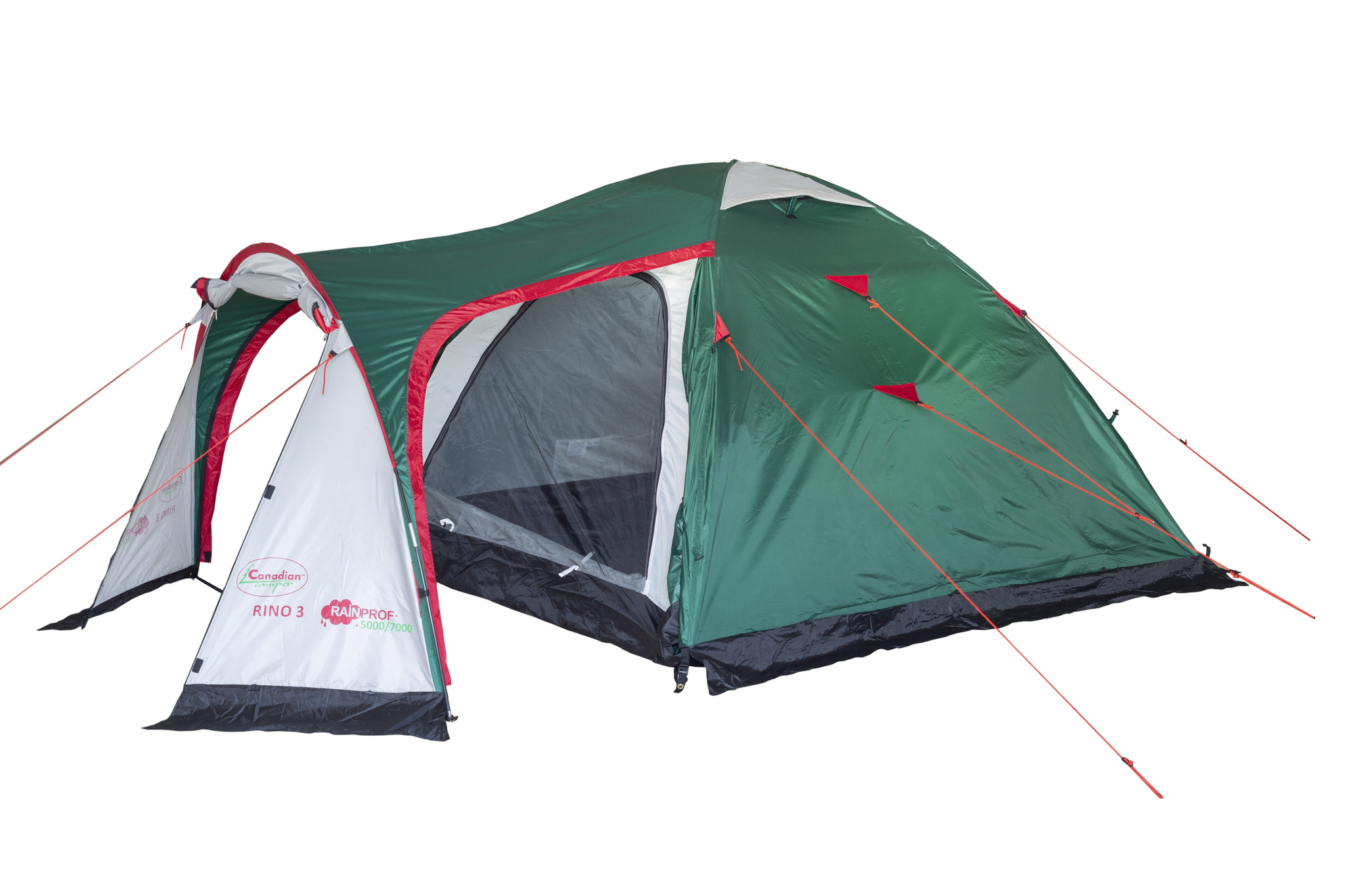 Палатка Canadian Camper Rino, треккинговая, 3 места, зеленый