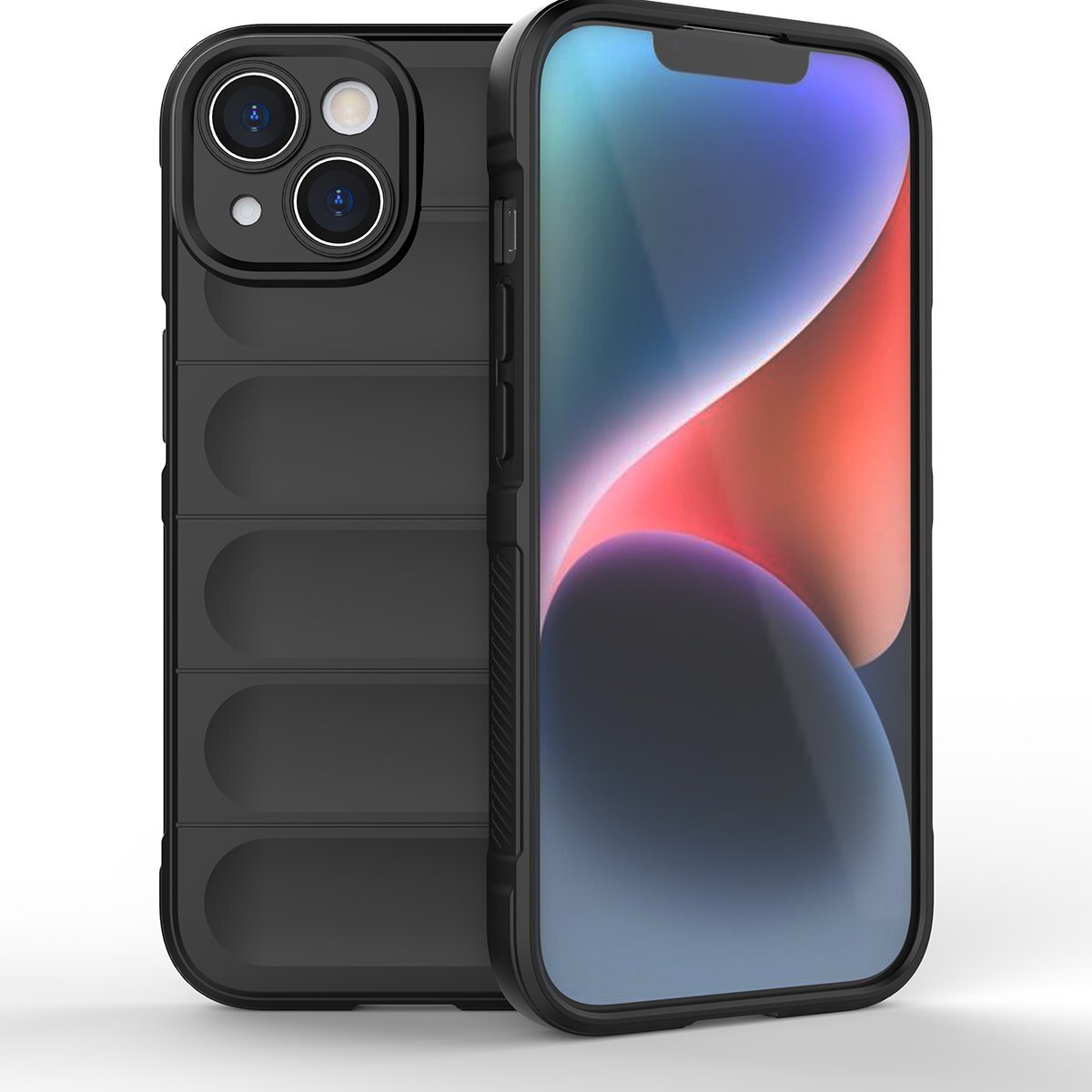 

Противоударный чехол Flexible Case для Apple iPhone 15, черный, Flexible Case