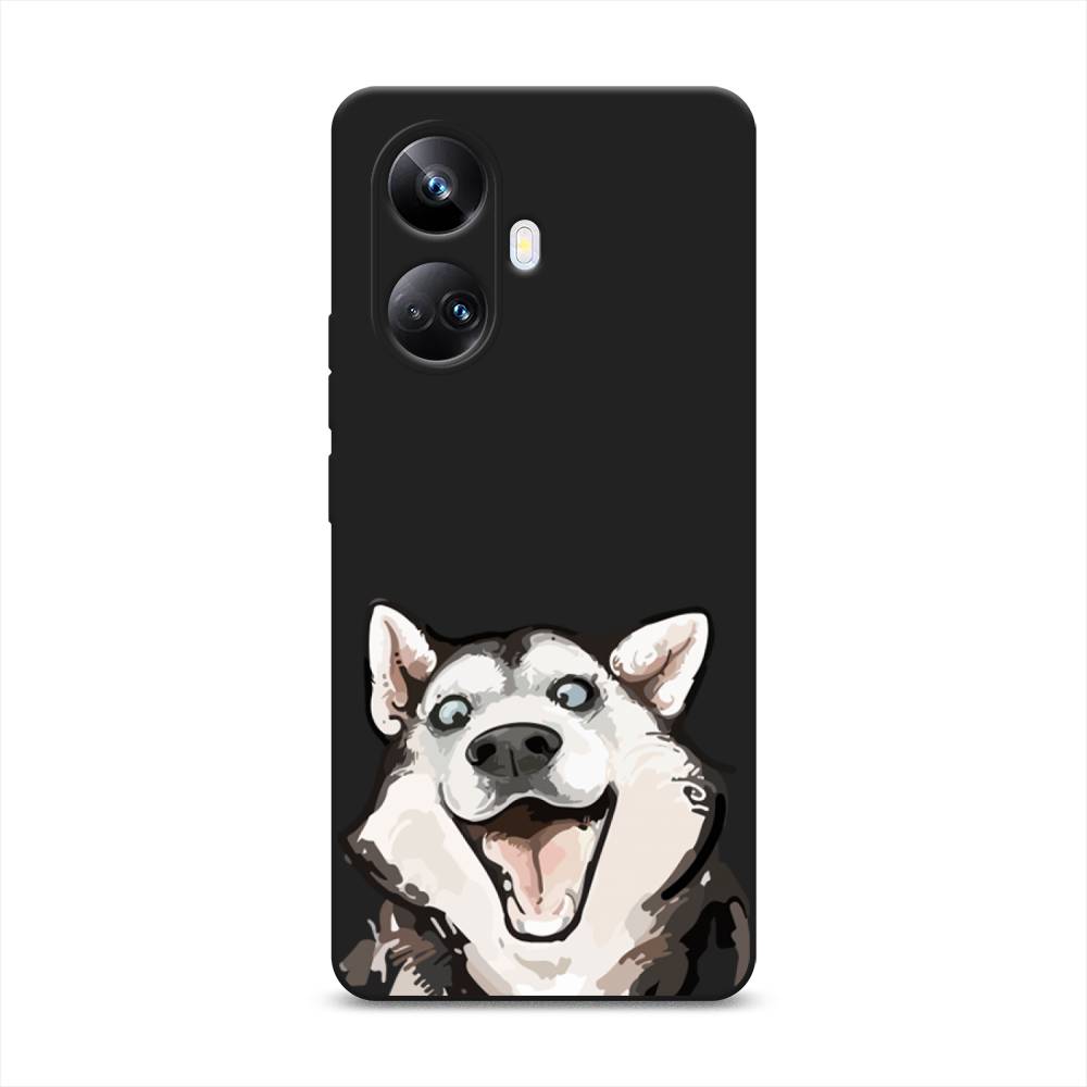 

Чехол Awog на Realme 10 Pro+ "Радостный хаски", Белый;голубой;черный, 2512352-1