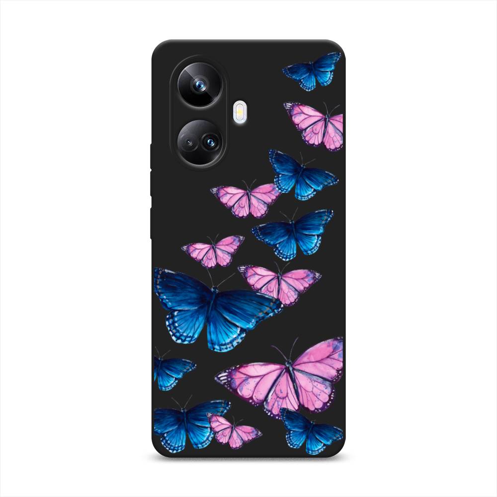 

Чехол Awog на Realme 10 Pro+ "Полет бабочек", Синий;черный;розовый, 2512352-1