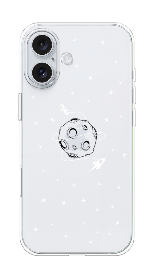 

Чехол на Apple iPhone 16 Plus "Полет вокруг луны", Белый;серый;черный, 16150-1