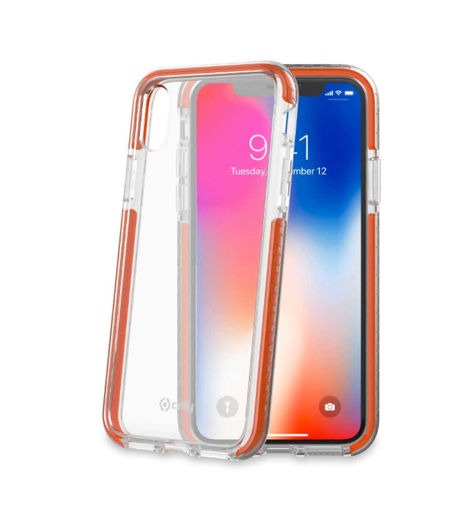 Чехол-накладка защитный Celly Hexagon для Apple iPhone X оранжевый