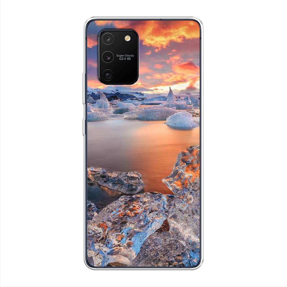 

Чехол на Samsung Galaxy S10 Lite "Ледники", Синий;оранжевый, 210050-2
