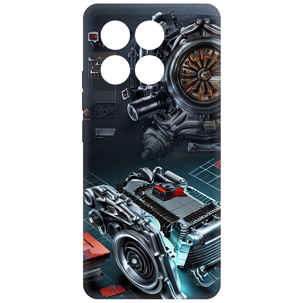 

Чехол-накладка Krutoff Soft Case Моторы для Poco X6 Pro черный