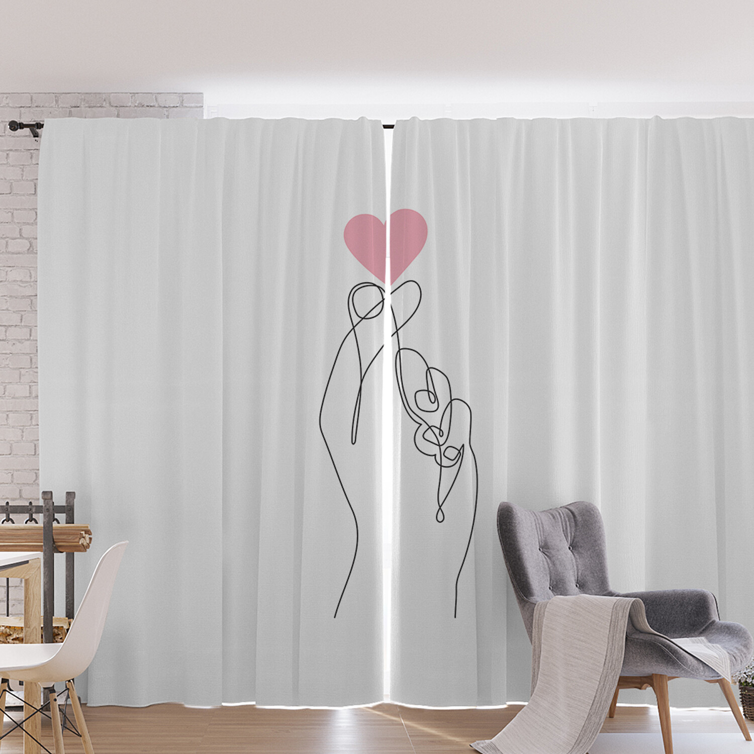 

Шторы фотошторы JoyArty "Знак любви” 170х265 см 2 полотна ткань оксфорд, Знак любви