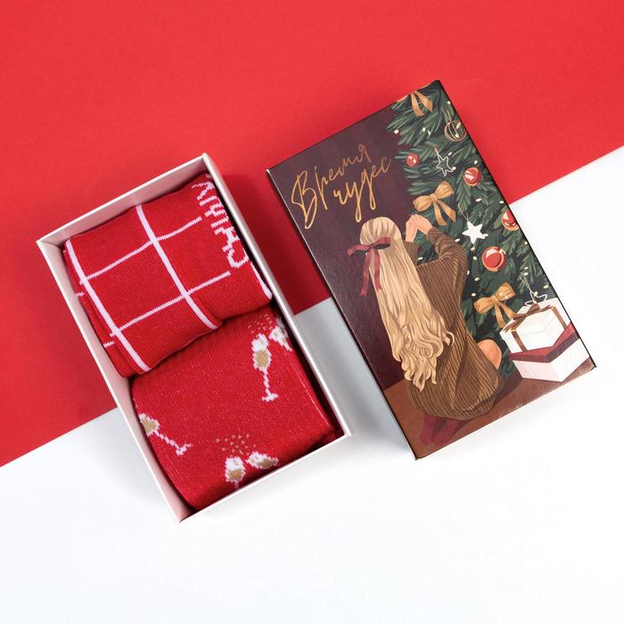 

Комплект носков женских KAFTAN Xmas красных 36-40, Красный, Xmas