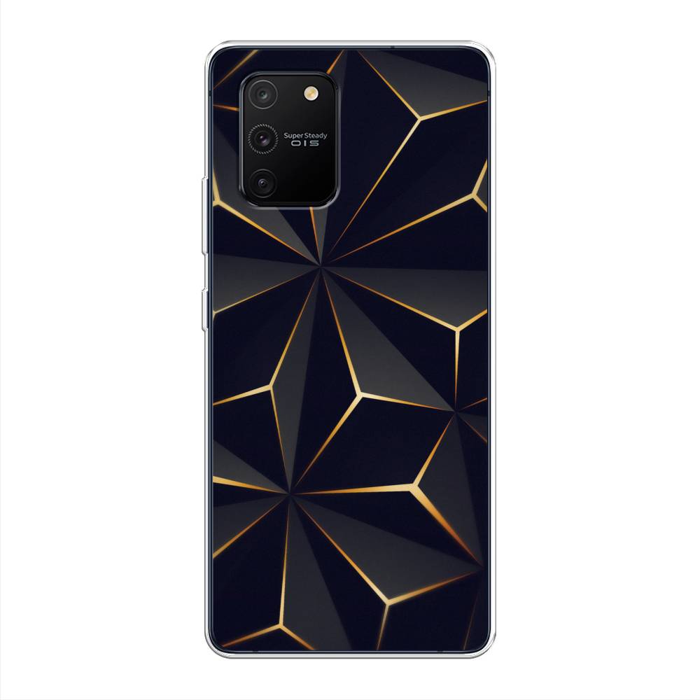 

Чехол на Samsung Galaxy S10 Lite "Черные полигоны", Золотистый;черный, 210050-3