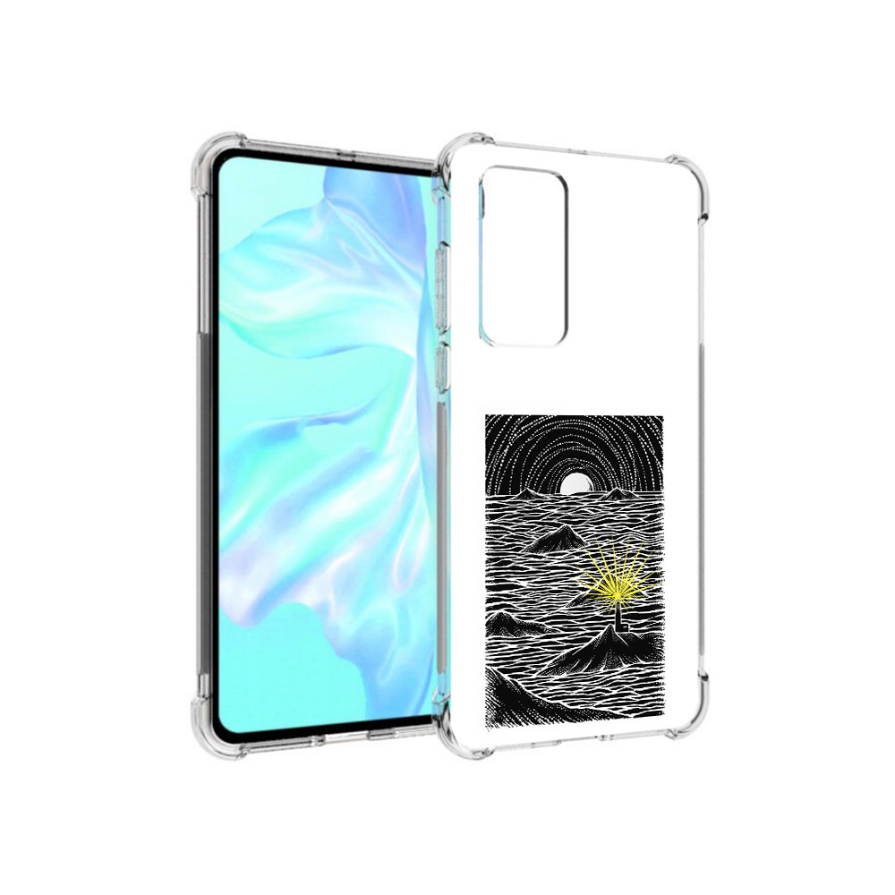 

Чехол MyPads Tocco для Huawei P40 маяк в черно белом море, Прозрачный, Tocco