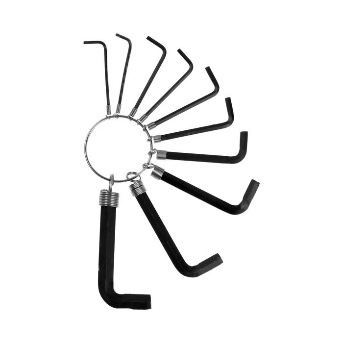 Набор ключей усиленных шестигранных на кольце ТУНДРА, 1.5 - 10 мм, 10 шт. пушистик на кольце с карабином
