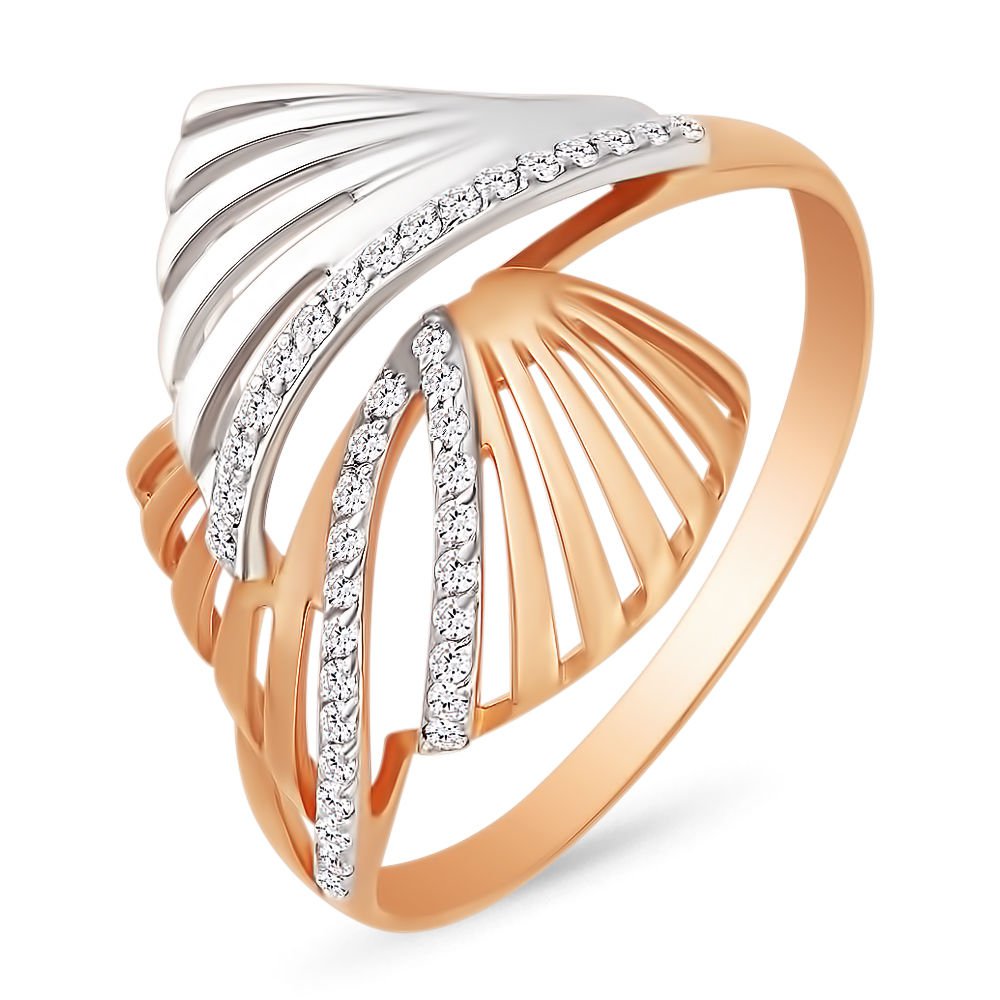 

Кольцо женское из красного золота с фианитом 585Gold 301003184, р, 301003184