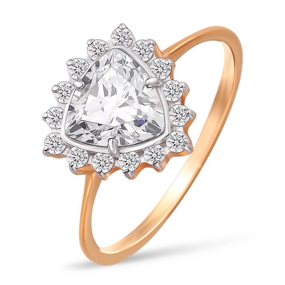 

Кольцо женское из красного золота с фианитом 585Gold 301007483, р, 301007483