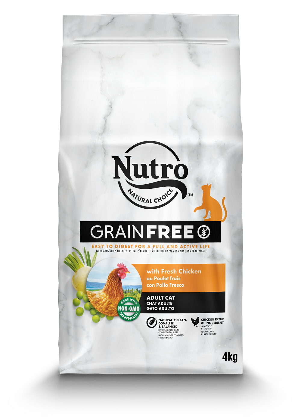 фото Сухой корм для кошек nutro grain free, курица, розмарин, 4кг