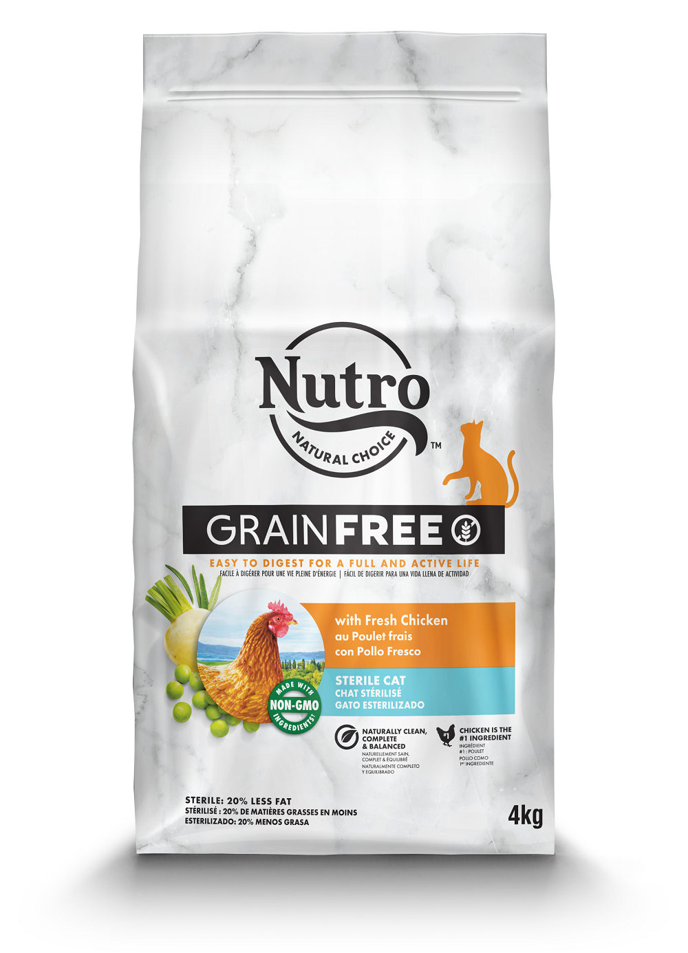 фото Сухой корм для кошек nutro grain free, для стерилизованных, курица, розмарин, 4кг