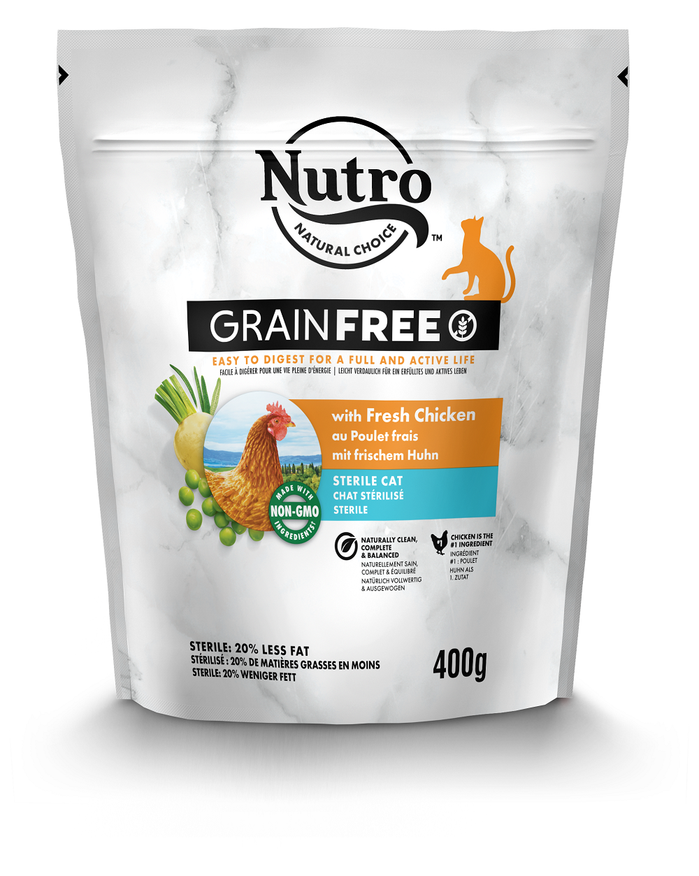 фото Сухой корм для кошек nutro grain free, для стерилизованных, курица, розмарин, 0.4кг