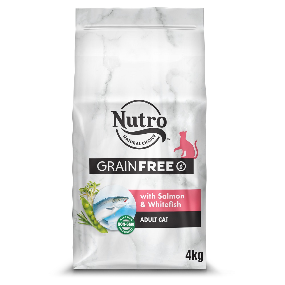 фото Сухой корм для кошек nutro grain free, лосось, белая рыба, розмарин, 4кг