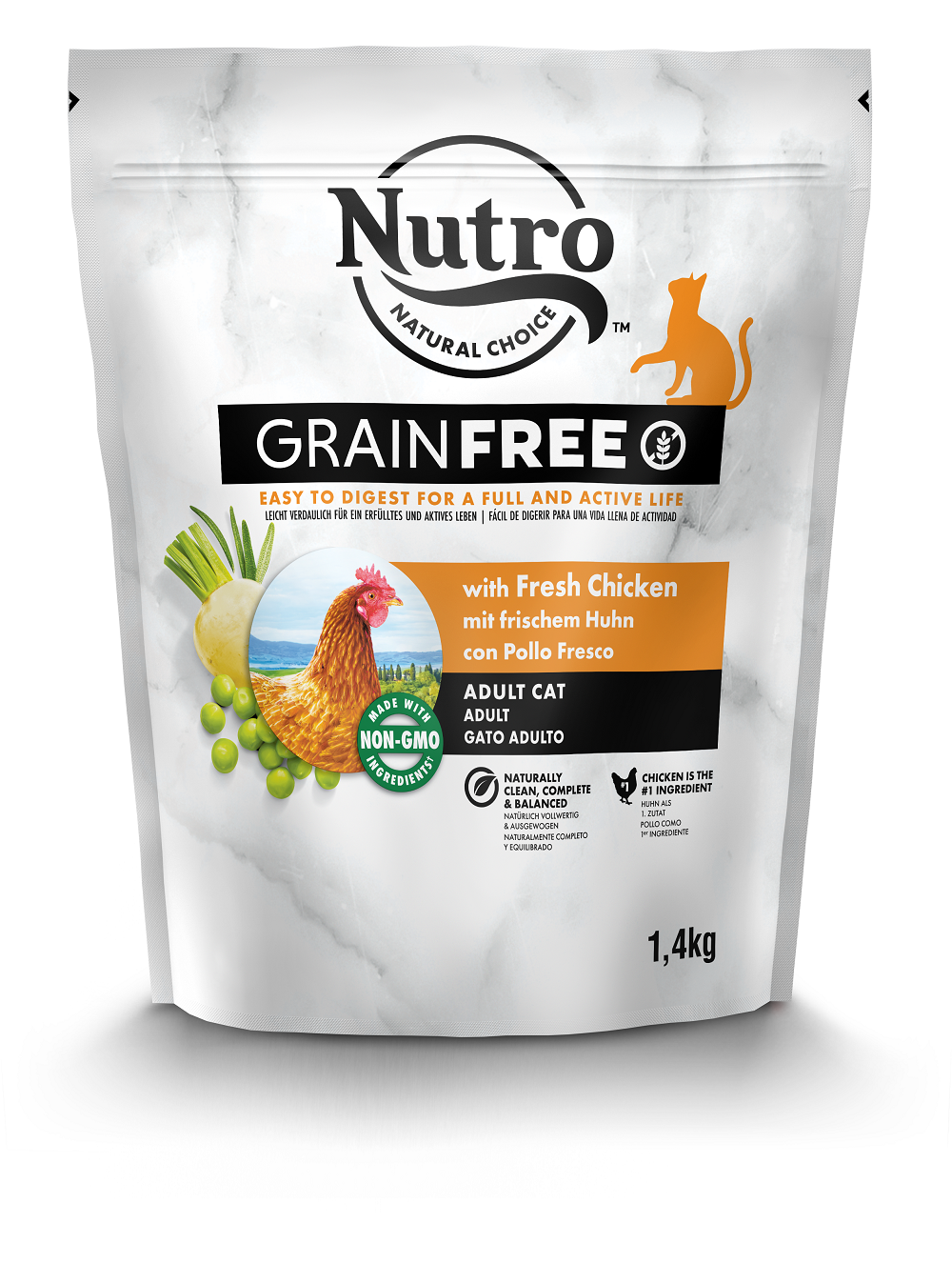 фото Сухой корм для кошек nutro grain free, курица, розмарин,1.4кг